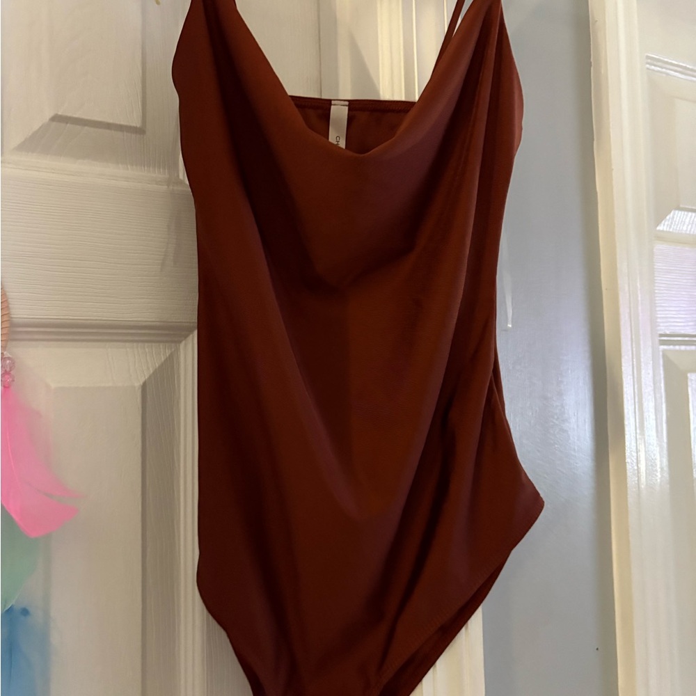Chocolate Rust Satin Tank Top